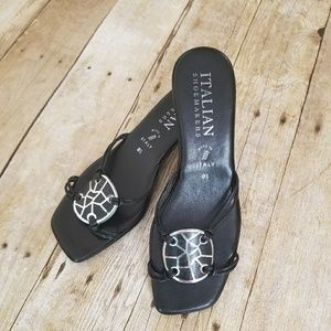 Italian Shoemakers Black Slides (sz 8.5)